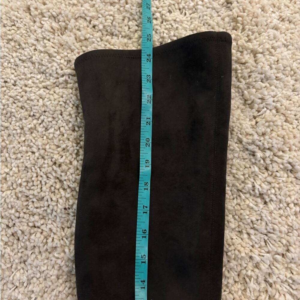 Michael Kors Stretch Suede Nadine Charcoal Tall Heeled Boots Size 6 - Picture 12 of 13